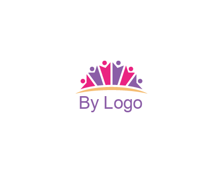 abstract people icon together with swoosh