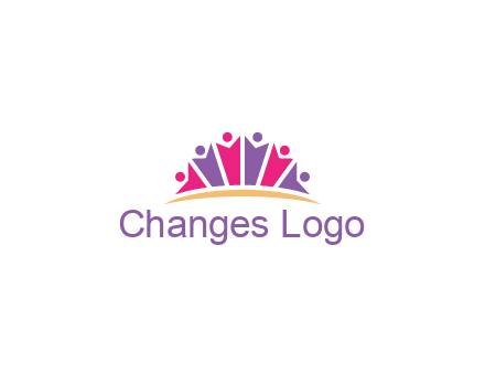 abstract people icon together with swoosh
