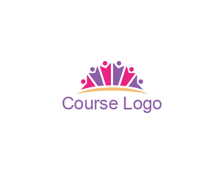 abstract people icon together with swoosh