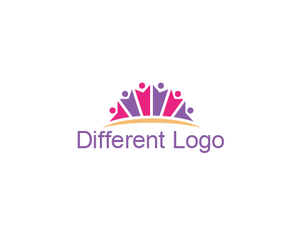 abstract people icon together with swoosh