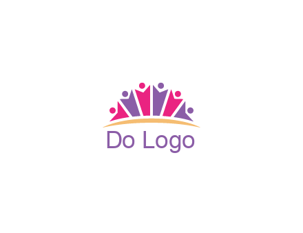 abstract people icon together with swoosh