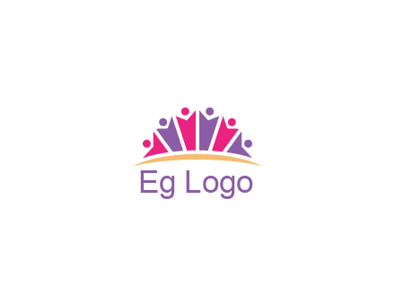 abstract people icon together with swoosh
