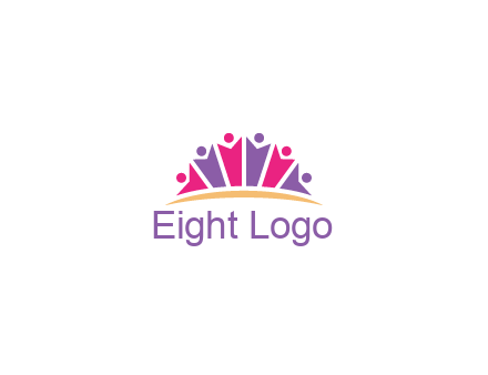abstract people icon together with swoosh