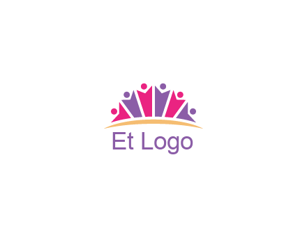 abstract people icon together with swoosh