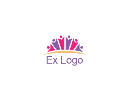 abstract people icon together with swoosh