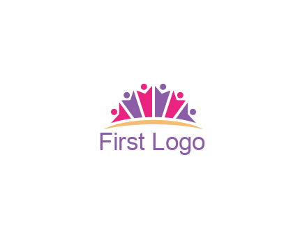 abstract people icon together with swoosh