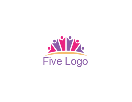 abstract people icon together with swoosh