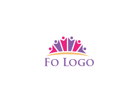 abstract people icon together with swoosh
