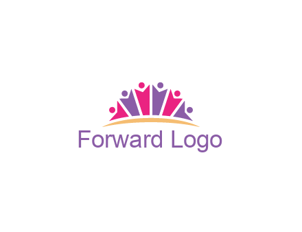 abstract people icon together with swoosh