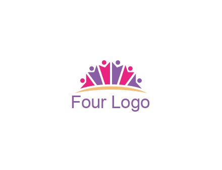 abstract people icon together with swoosh