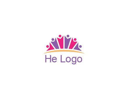 abstract people icon together with swoosh