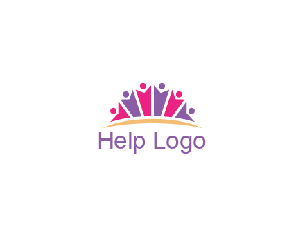 abstract people icon together with swoosh
