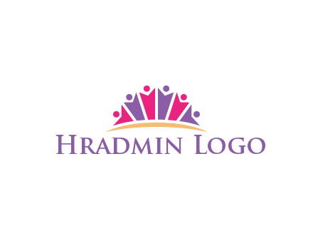 abstract people icon together with swoosh