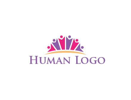 abstract people icon together with swoosh