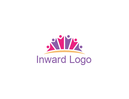 abstract people icon together with swoosh