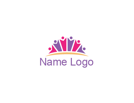 abstract people icon together with swoosh