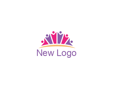 abstract people icon together with swoosh