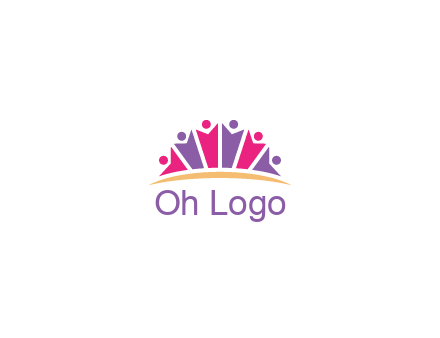 abstract people icon together with swoosh