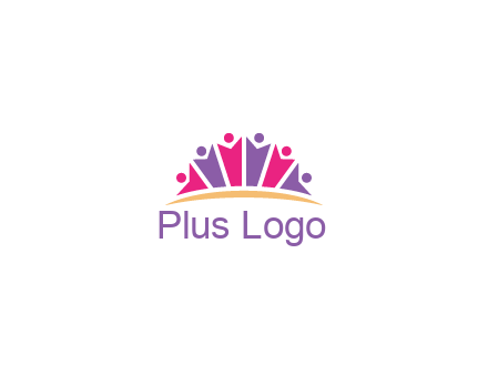 abstract people icon together with swoosh