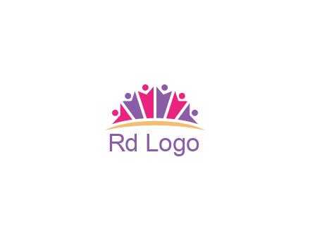 abstract people icon together with swoosh