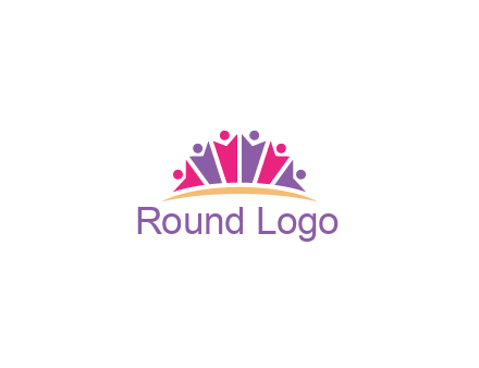 abstract people icon together with swoosh