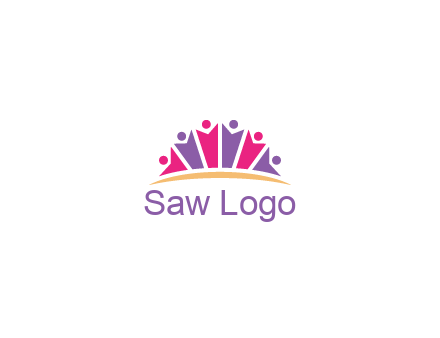 abstract people icon together with swoosh
