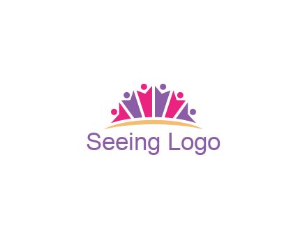 abstract people icon together with swoosh
