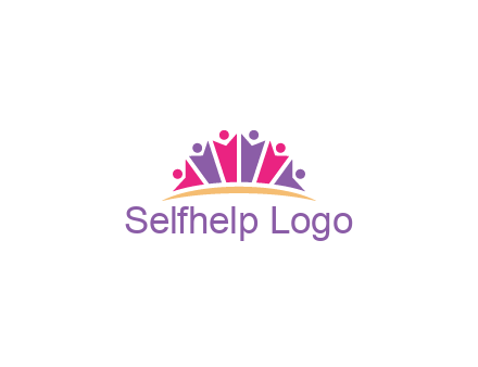 abstract people icon together with swoosh