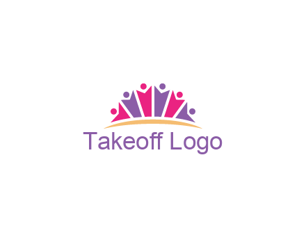 abstract people icon together with swoosh