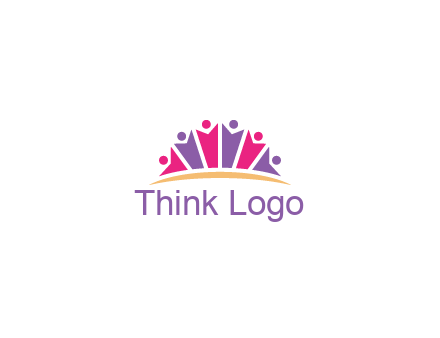 abstract people icon together with swoosh