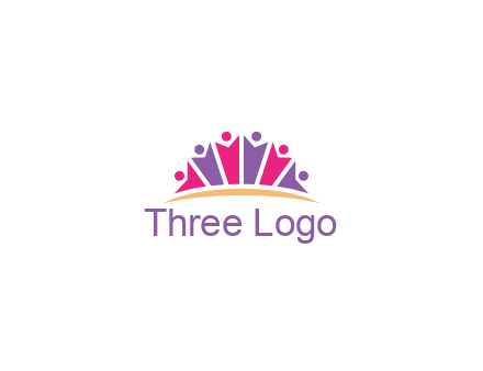 abstract people icon together with swoosh