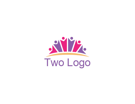 abstract people icon together with swoosh