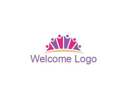 abstract people icon together with swoosh