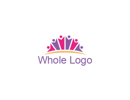 abstract people icon together with swoosh
