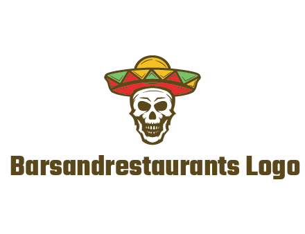 skull wearing sombrero