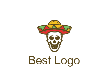 skull wearing sombrero