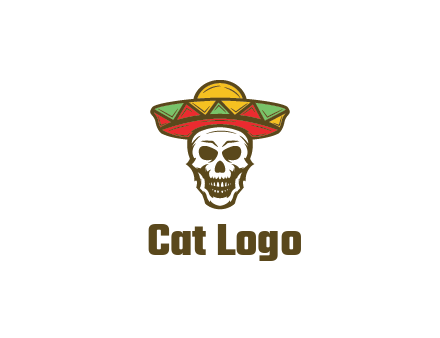 skull wearing sombrero