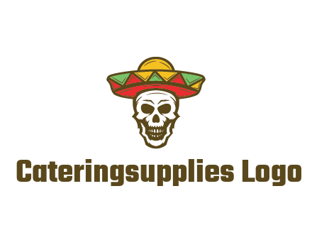 skull wearing sombrero