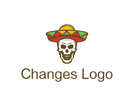 skull wearing sombrero