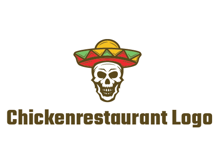skull wearing sombrero