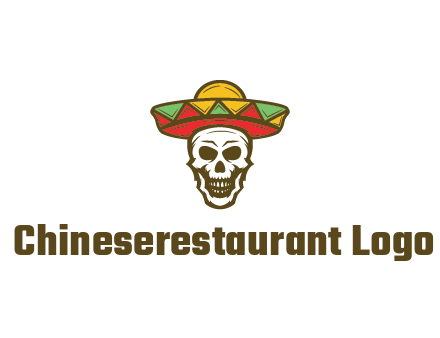 skull wearing sombrero
