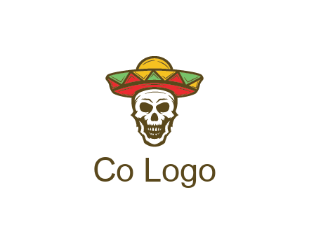 skull wearing sombrero