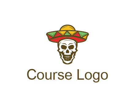 skull wearing sombrero