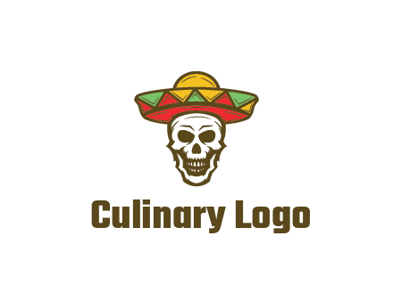 skull wearing sombrero