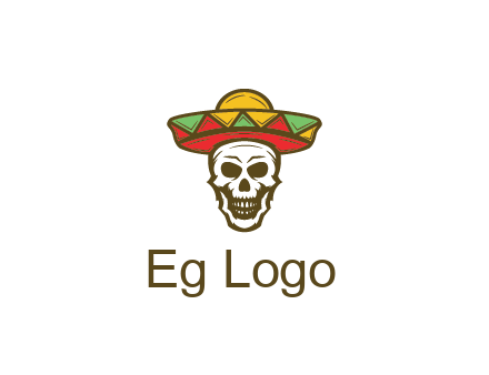 skull wearing sombrero