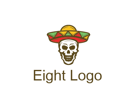 skull wearing sombrero