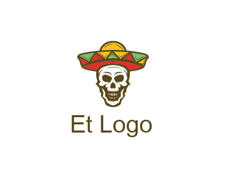 skull wearing sombrero