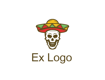 skull wearing sombrero