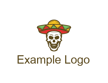 skull wearing sombrero