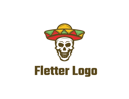 skull wearing sombrero